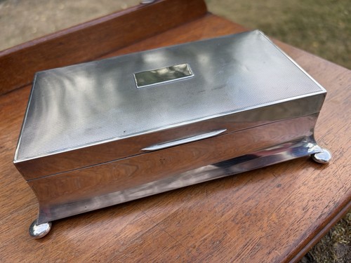 Art deco silver cigarette - deco, box