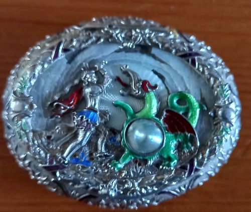 Solid silver ename antique - &,