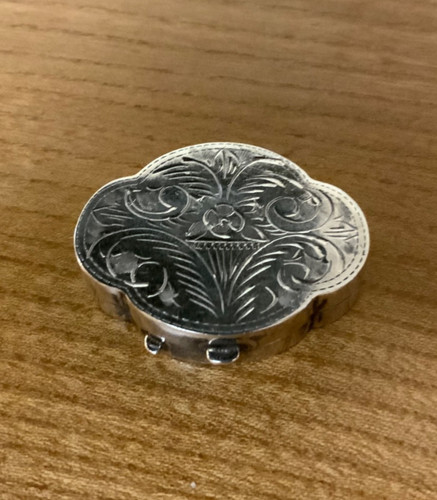 Silver decorative snuff - snuff/, pill