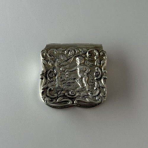 Antique solid silver snuff - solid, box