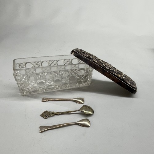 Antique solid silver box with - antique,