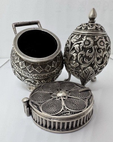 Antique silver lot indian - lot, 3