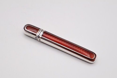 Antique silver red guilloche - antique,