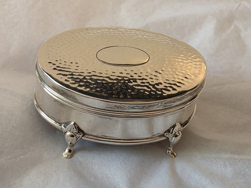 Sterling silver trinket box - silver,
