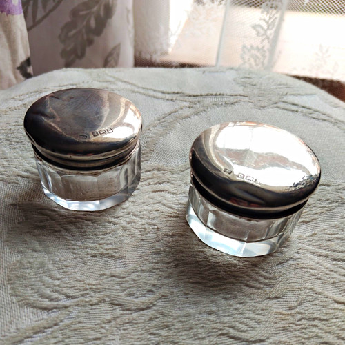 Pair antique sterling - sterling, silver