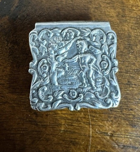 Silver pill box - silver,